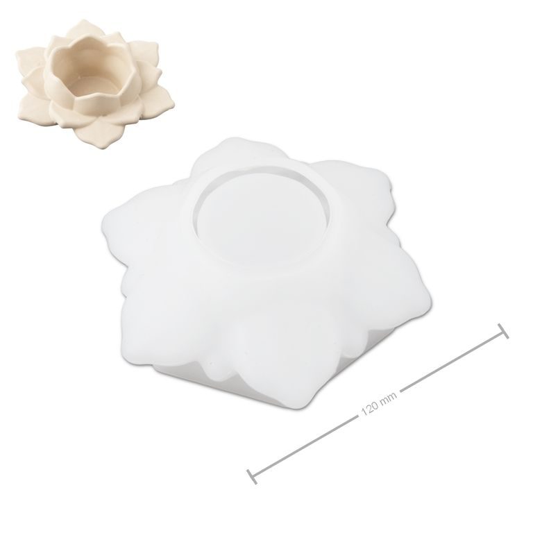 Silicone mould for casting creative clay candle holder lotus 120x44mm