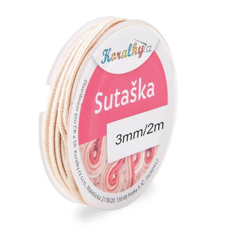 Sutaška 3mm/2m béžová