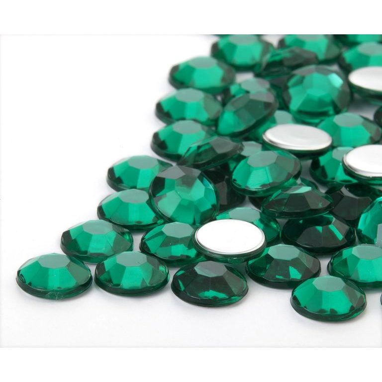 Nalepovacie akrylové kamene okrúhle 8mm zelené