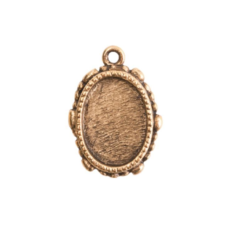 Nunn Design pendant with a setting oval with ornaments 21x15mm gold-plated