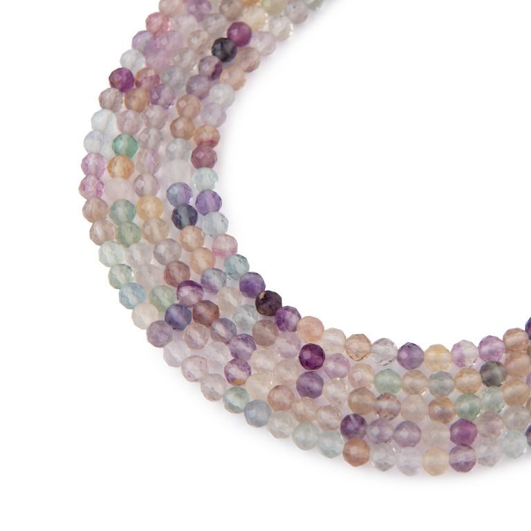 Fluorite faceted beads 3mm