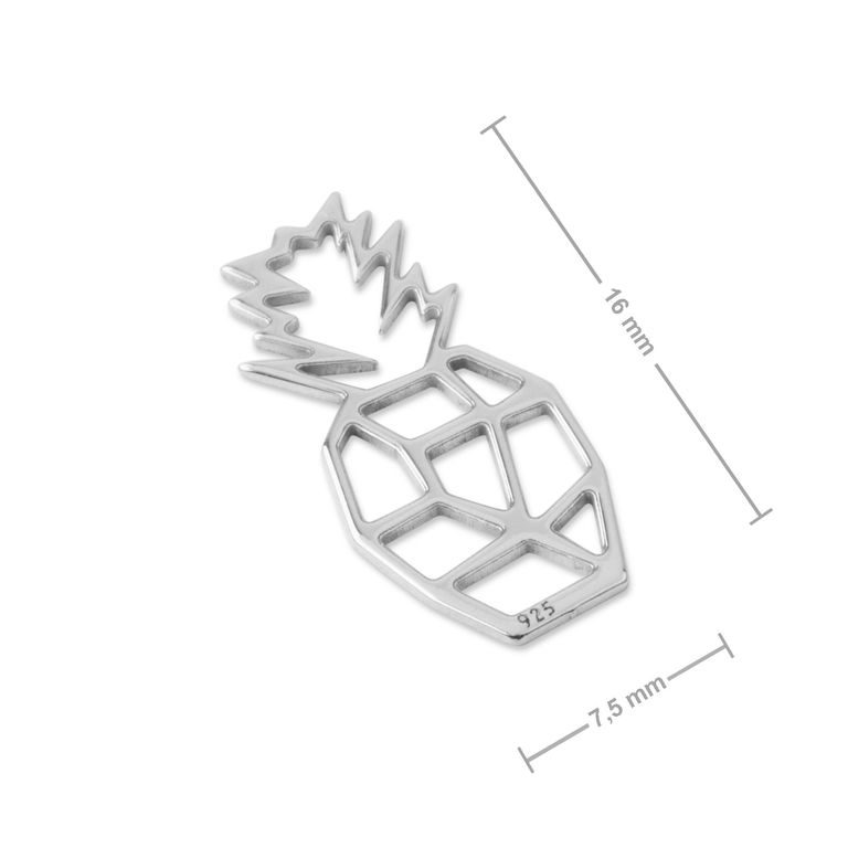 Silver connector origami pineapple No.1045