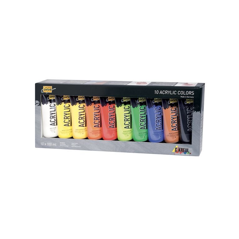 Acrylic paints set Solo Goya 10 colours 10x100ml