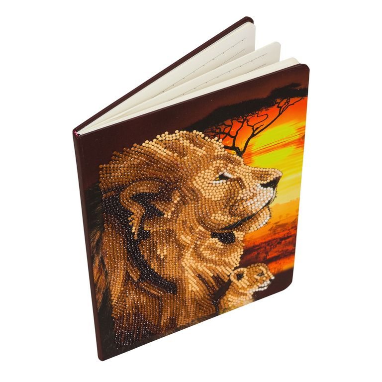 Diamond painting notebook Lions on the savannah