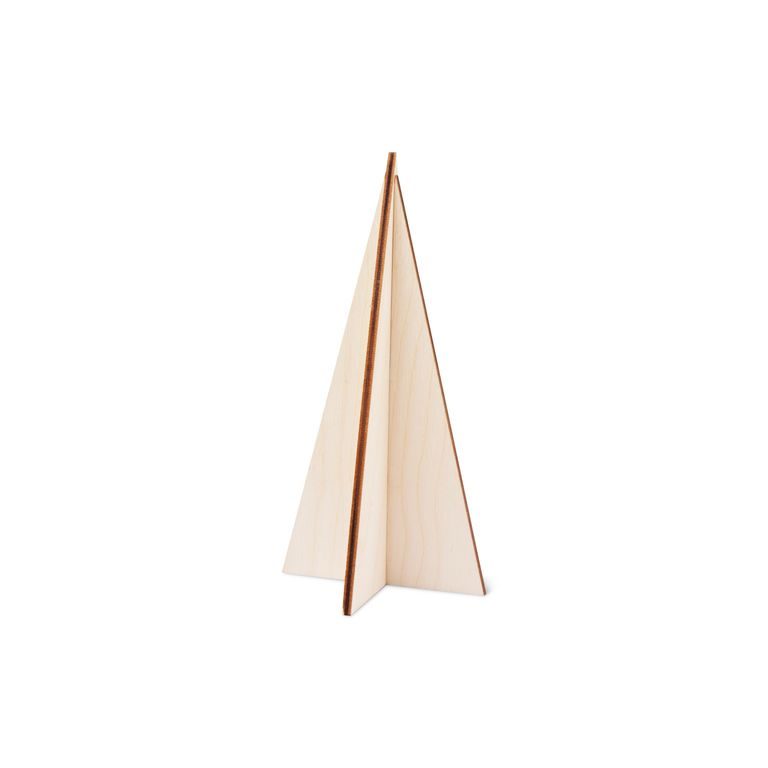 Wooden cutout 3D straight tree 15cm