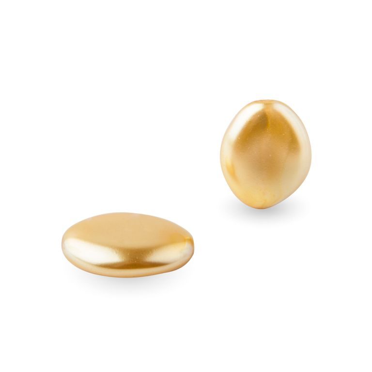 Czech glass shaped pearls 16x11mm gold No.11