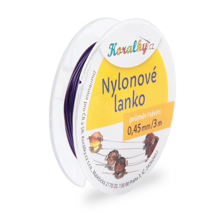 Nylonové lanko 0,45mm/3m fialové č.13