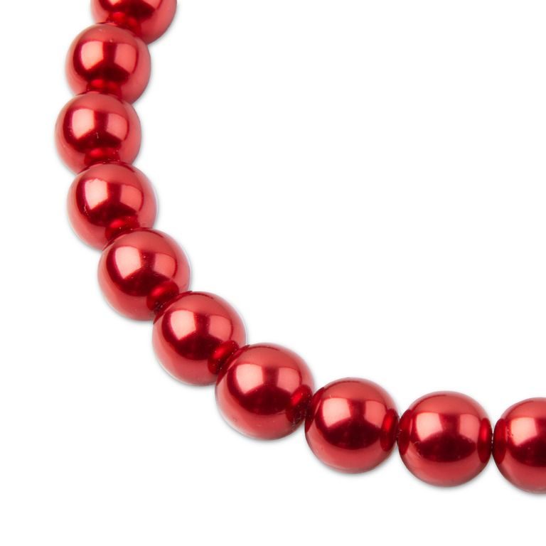 Glass pearls 10mm red