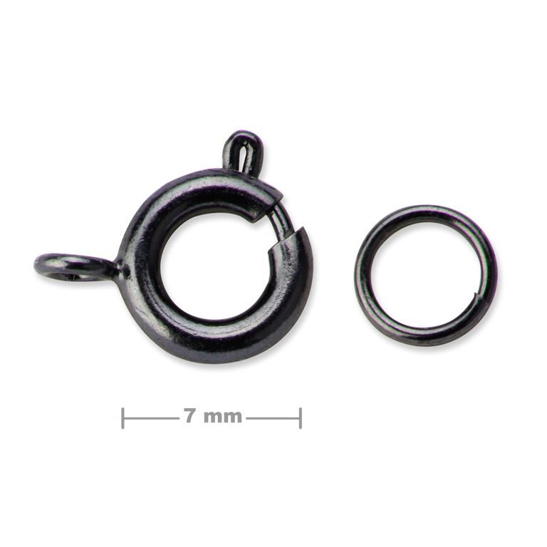 Spring ring clasp 7mm anthracite