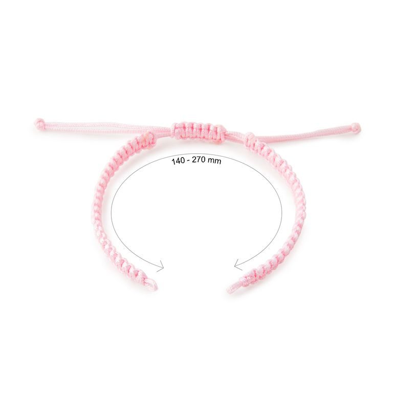 Bază din nailon pentru brățări Shamballa 145mm roz