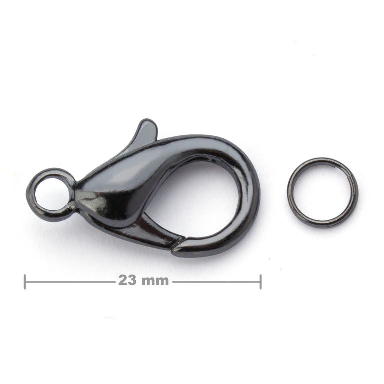 Jewellery lobster clasp 23mm anthracite