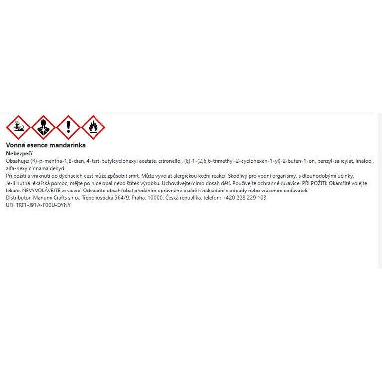 Manumi vonná esencia mandarínka 10 ml