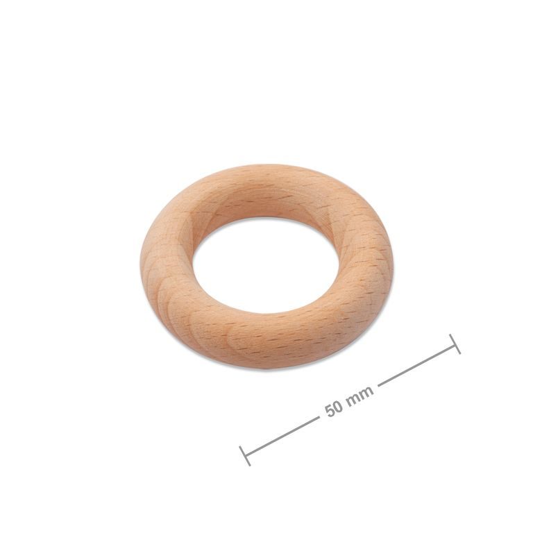 Inel rotund din lemn pentru dentiție 50x10mm