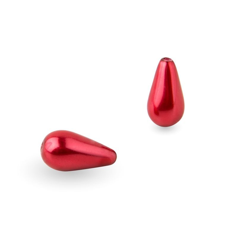 Voskové perle tvary 15x8mm červené č.18