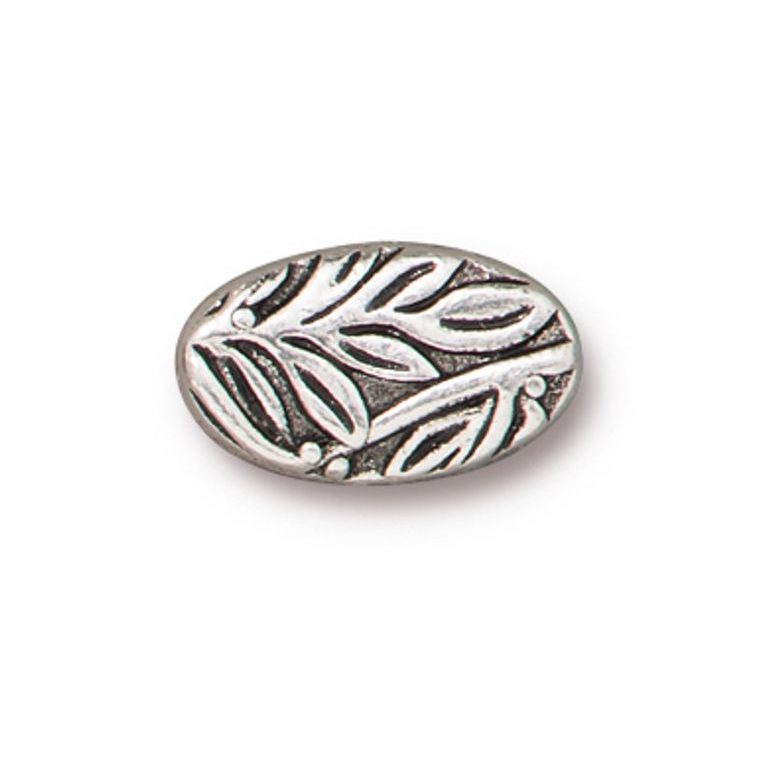 TierraCast bead Botanical antique silver