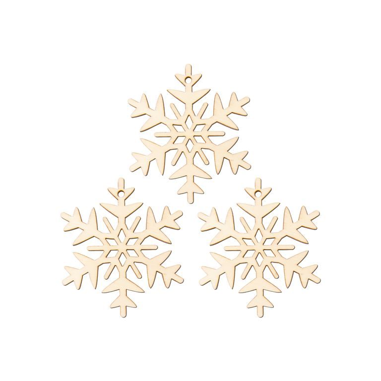 Wooden snowflake cutout B 8cm