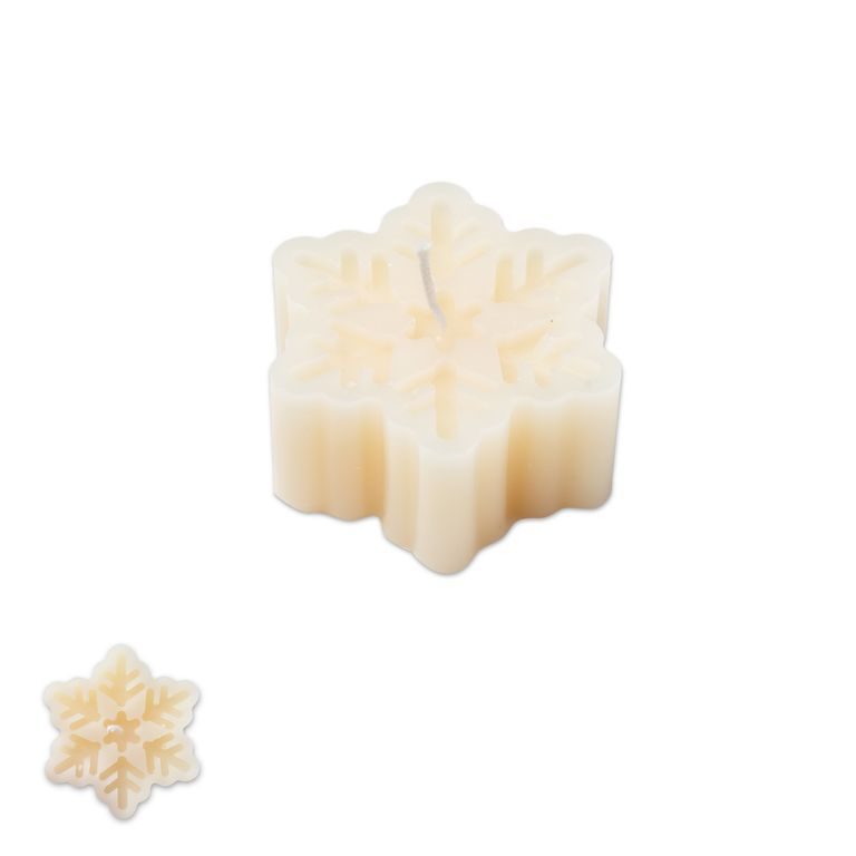 Acrylic candle mould in the shape of a snowflake 70x70x30mm