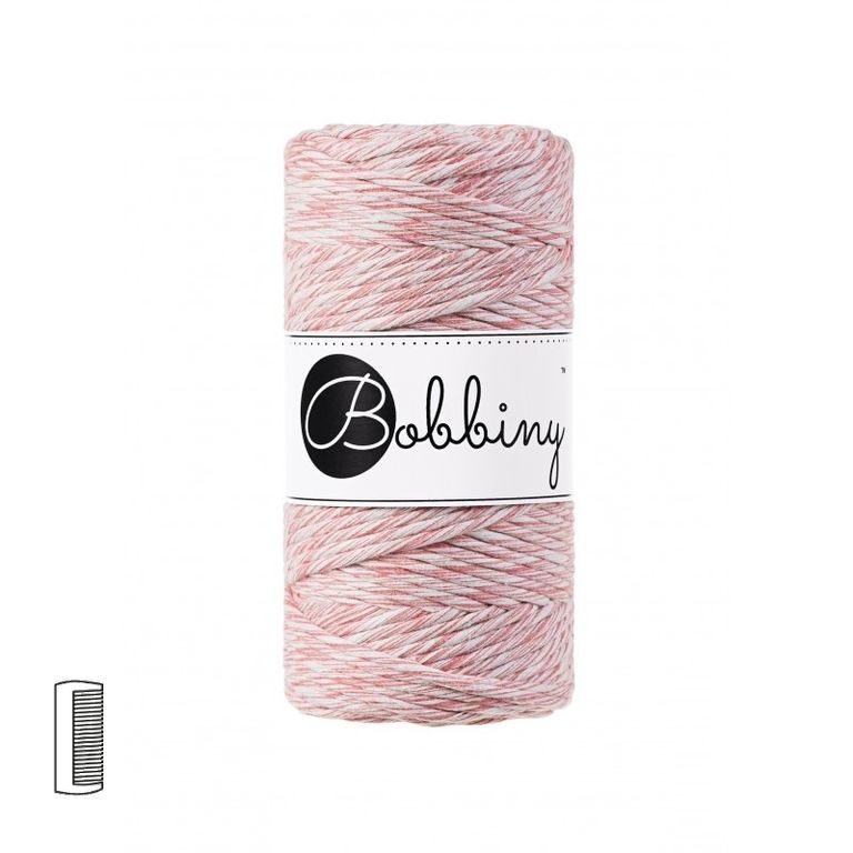 Bobbiny Macramé příze Regular 3mm Strawberry