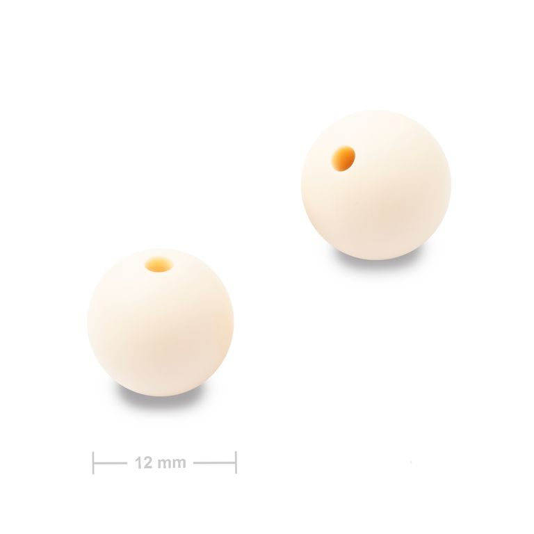 Silicone round beads 12mm Cream