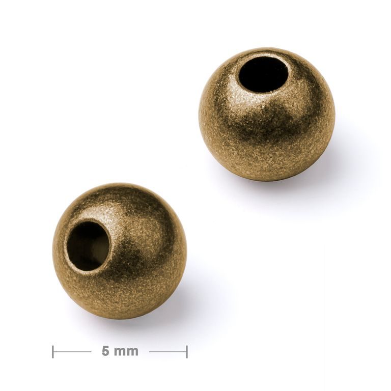 Metal spacer bead 5 mm antique brass