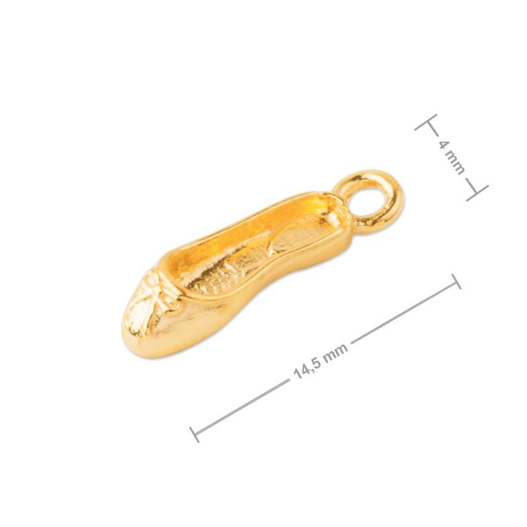 Silver pendant ballerina shoe gold plated No.1012