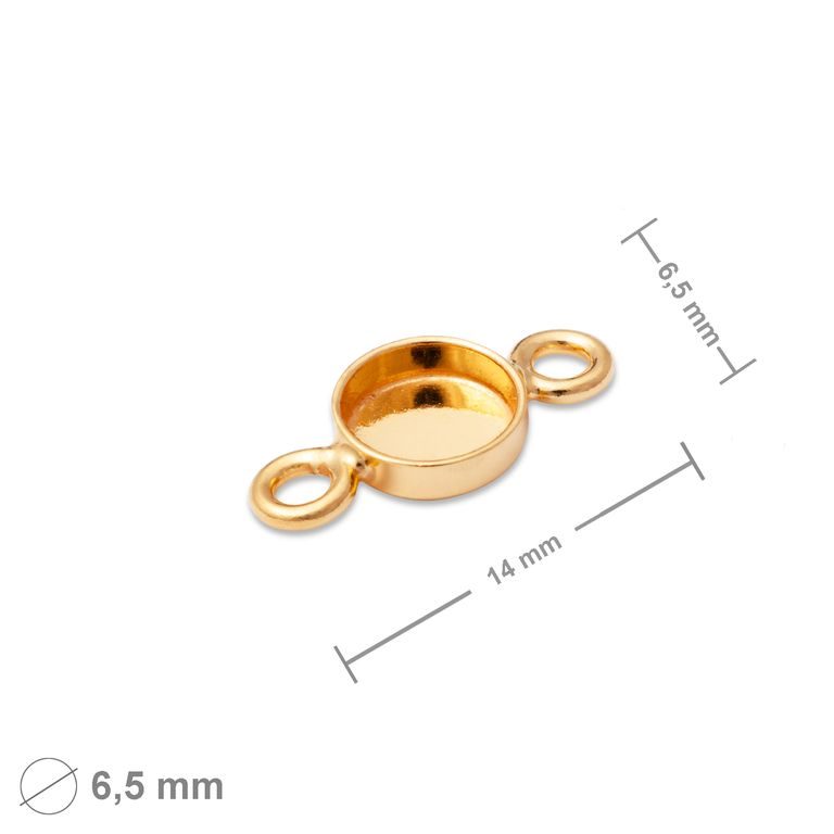 Piesă legătură din argint cu camă 6mm placată cu aur de 24K nr.1226