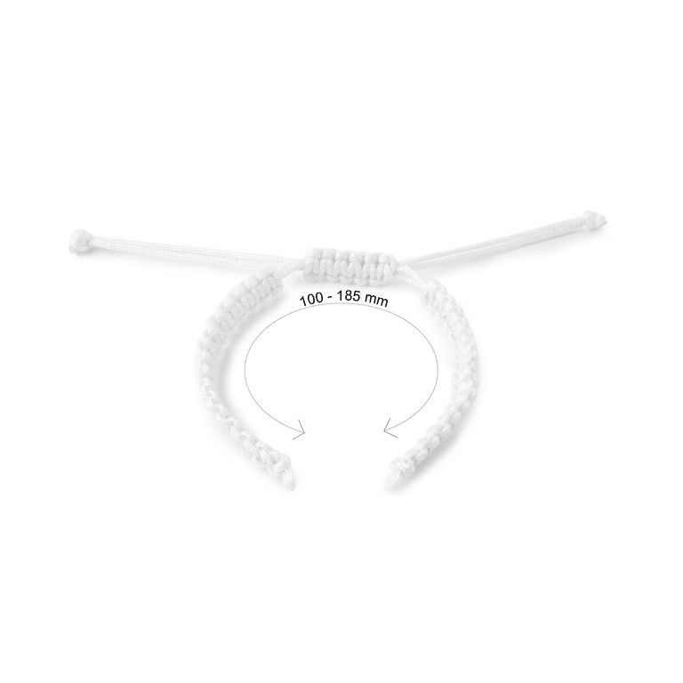 Bază din nailon pentru brățări Shamballa 110mm albă