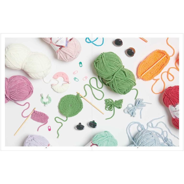 Kniha návodov na háčkovanie Chenillove Veľkí plyšové hračky anglická verzia