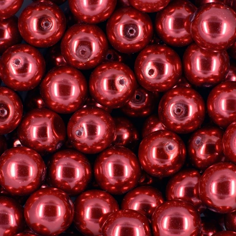 Voskové perle 12mm červené