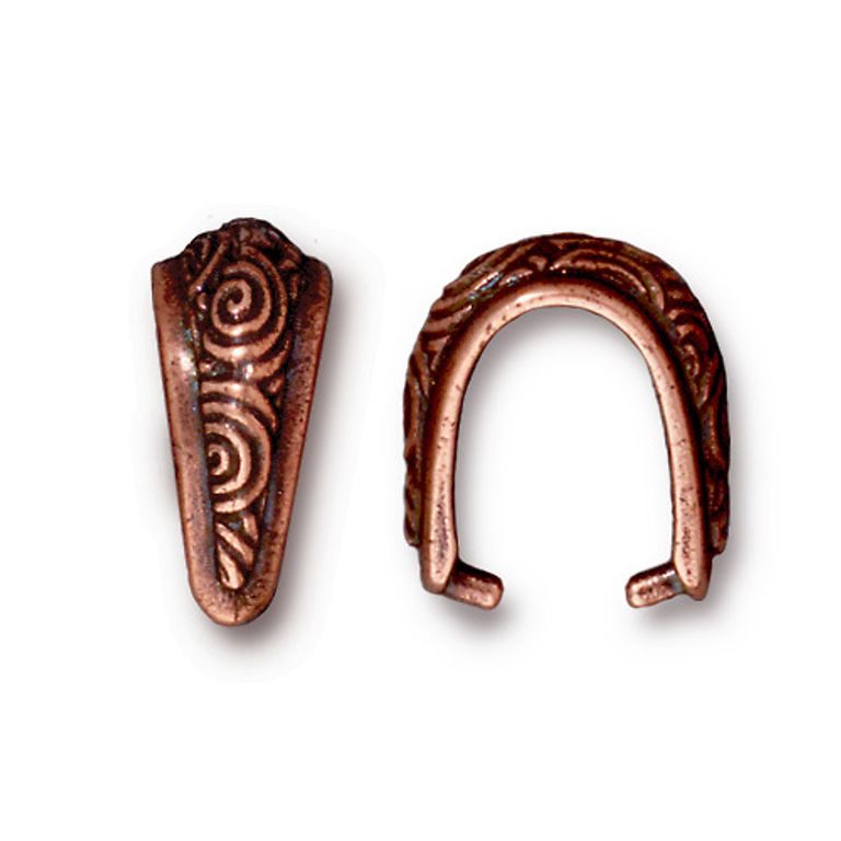 TierraCast pendant bail Spiral antique copper