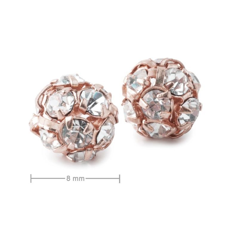 Rondel cu ștrasuri 8mm rose gold Crystal