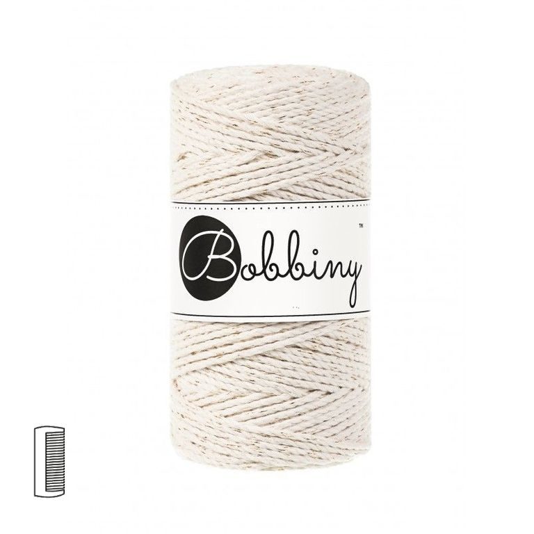 Bobbiny Fir textil Macramé Regular 3PLY 3mm Golden natural