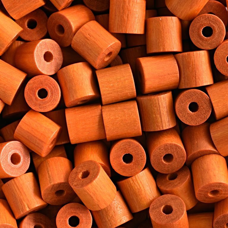 Czech wooden beads cylinder 7x7mm orange No.101