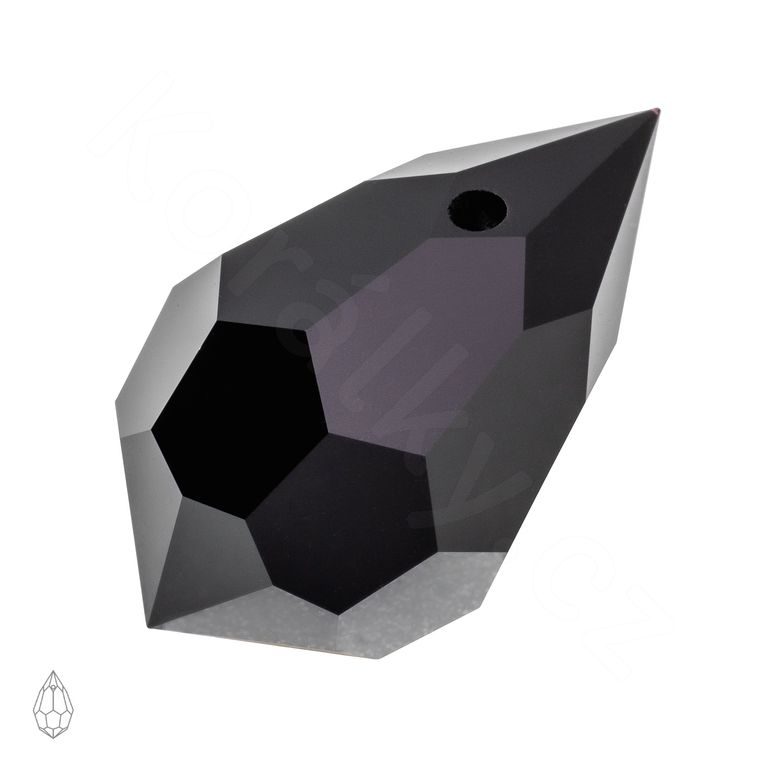 Preciosa MC Drop Pendant 681 9x15mm Jet Hematite č.528