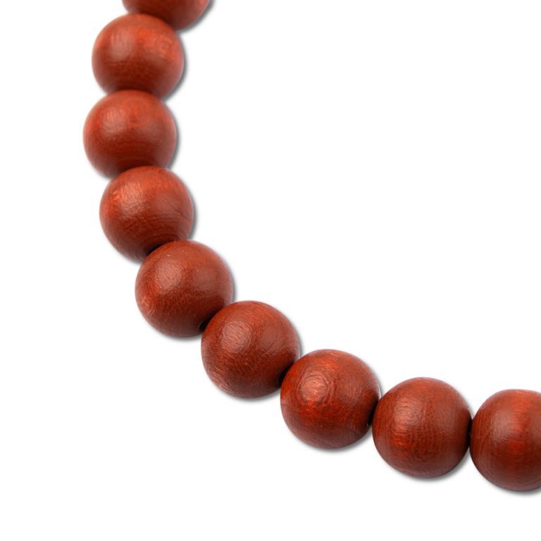 Dřevěné koráliky 12 mm cihlové