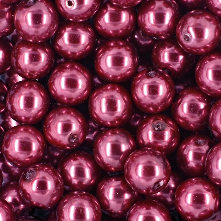 Voskové perle 12mm bordo