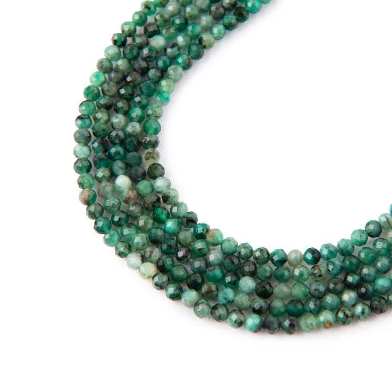 Emerald faceted beads 2mm