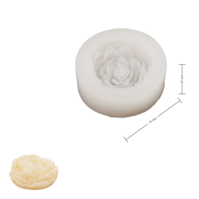 Manumi silikonová forma na odlévání kreativní hmoty 75 x 27 mm ve tvaru rozkvetlé růže