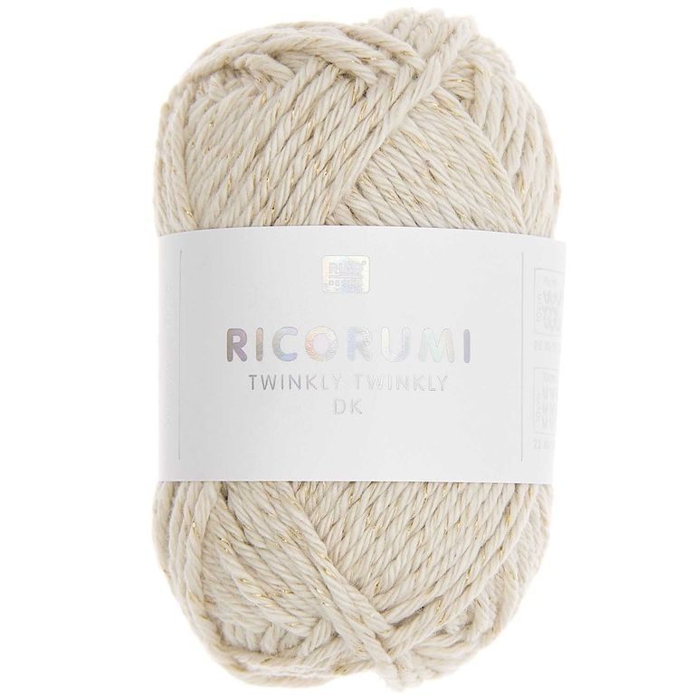 Háčkovacia priadza Ricorumi Twinkly Twinkly odtieň 003 krémová