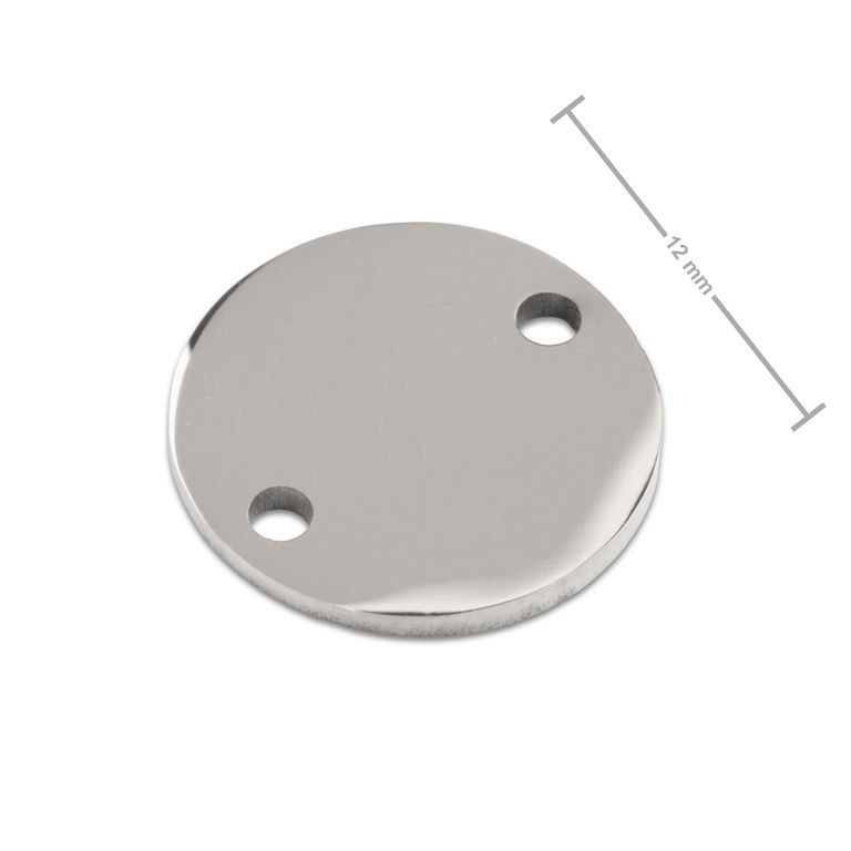 Spojovací díl z chirurgické oceli medailon pro gravírování 12 mm