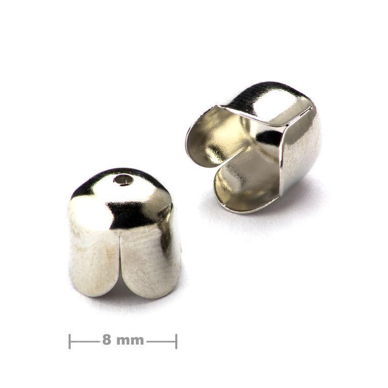 Tulip bead cap 8mm platinum