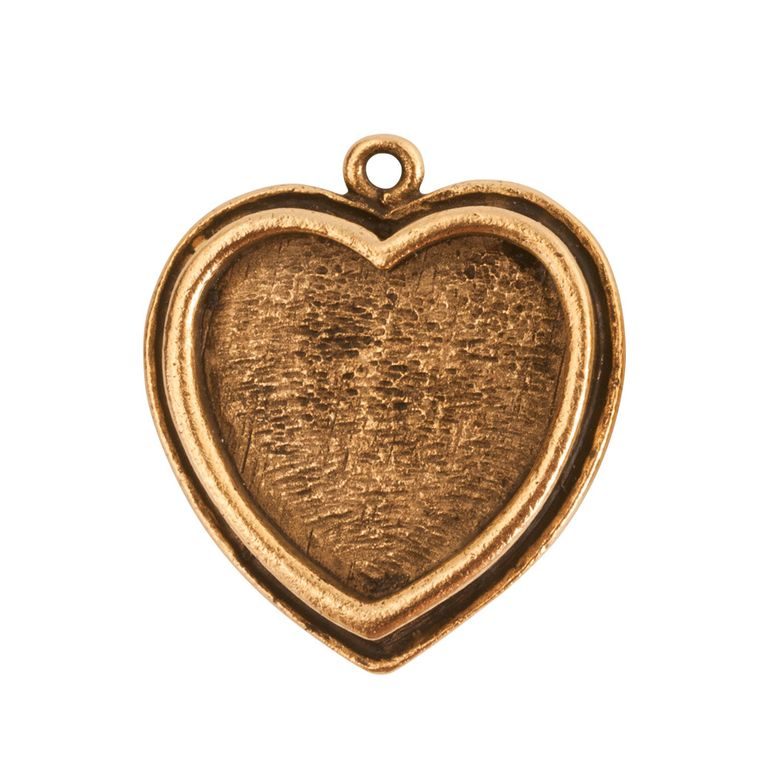 Nunn Design přívěsek s lůžkem srdce 26x23 mm pozlacený