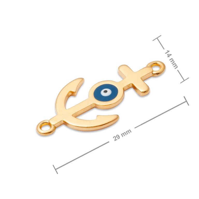 Manumi connector anchor with eye 29x14mm gold-plated