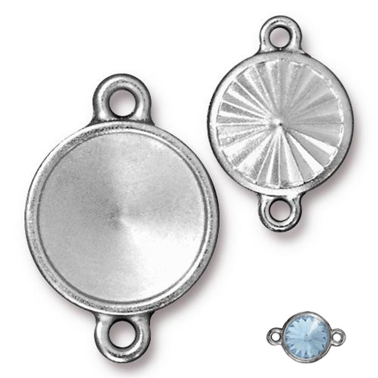 TierraCast pendant FACETED 14mm rhodium-plated