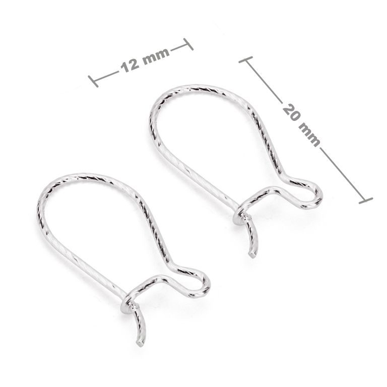 Sterling silver 925 kidney earring hook 20x12mm No.26