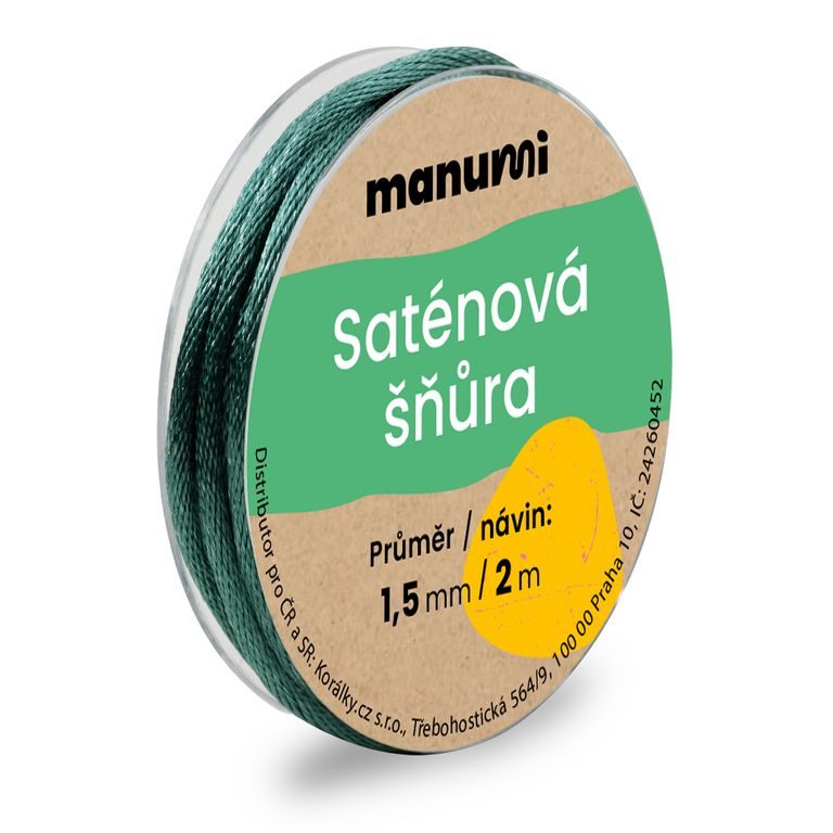 Șnur satinat din nailon 1,5mm/2m Dark Sea Green