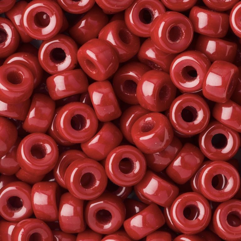 Czech glass large hole beads 6mm Dark Red Opaque