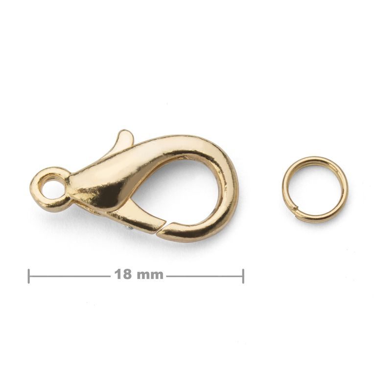 Jewellery lobster clasp 18mm gold