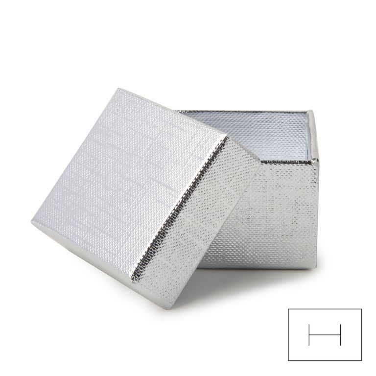 Dárková krabička na šperk stříbrná 50x45x35mm