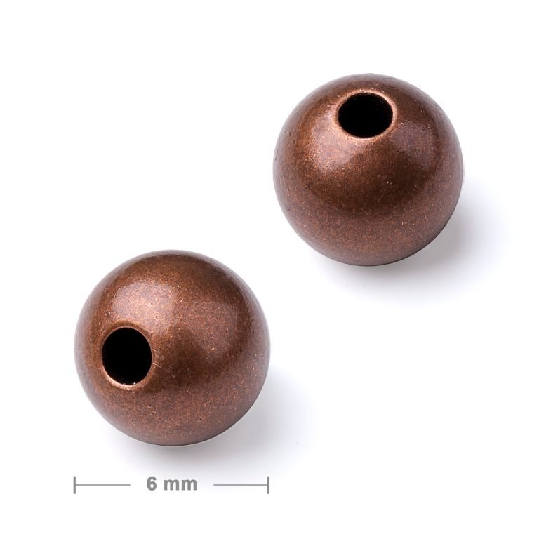 Metal spacer bead 6 mm antique copper